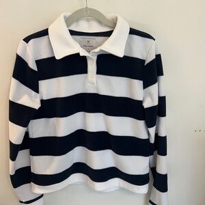 Dudley Stephens Navy White Wide Stripe Pullover Size M